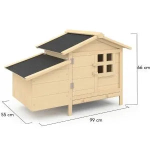 Pollaio medio su palafitte con nido in legno