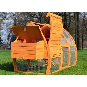 Pollaio in legno medio per giardino 2/5 galline 172x76x102 cm